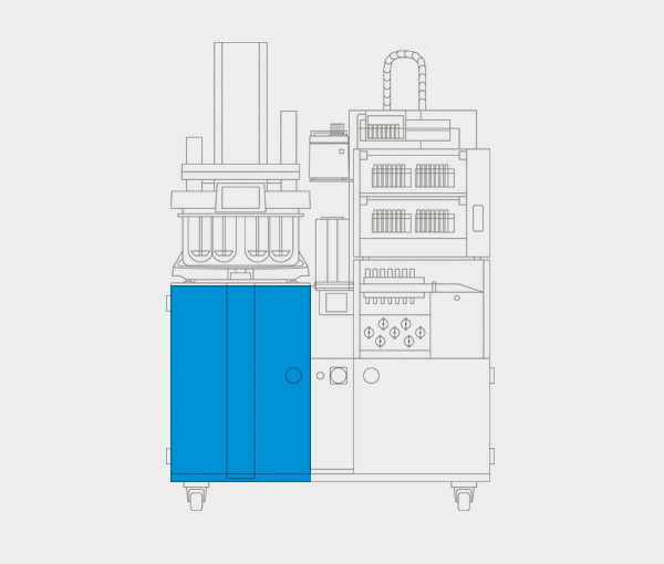 Fully automated emptying and spray cleaning of dissolution vessels.