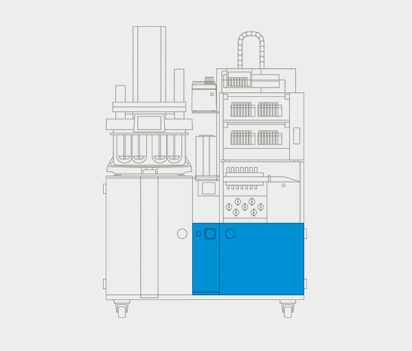 Integrated station for preparing & degassing dissolution media at temperature