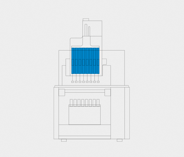 Syringe pump for semi-automated dissolution tester with offline systems.